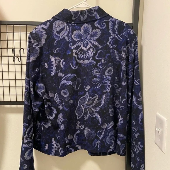 NWOT | vintage Briggs New York women’s blue floral blazer — XL - Picture 4 of 4